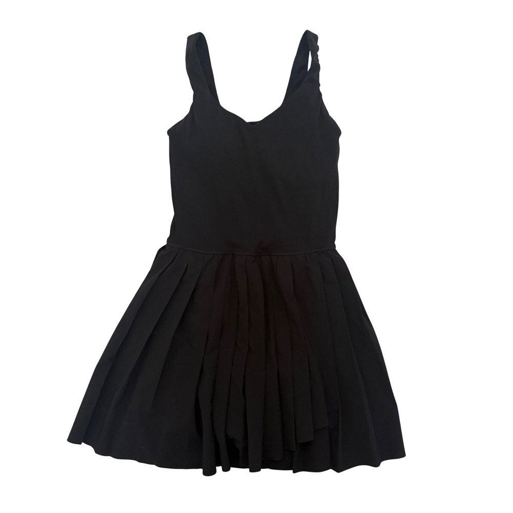 OFFLINE by Aerie Real Me Pleated Tennis Dress Black Built-in Shorts Pockets XS